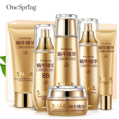 6pcs Snail Anti-aging Skin Care Sets Moisturizing Facial Set Skincare Products Face Cream Facial Cleanser Toner Face Care Kits